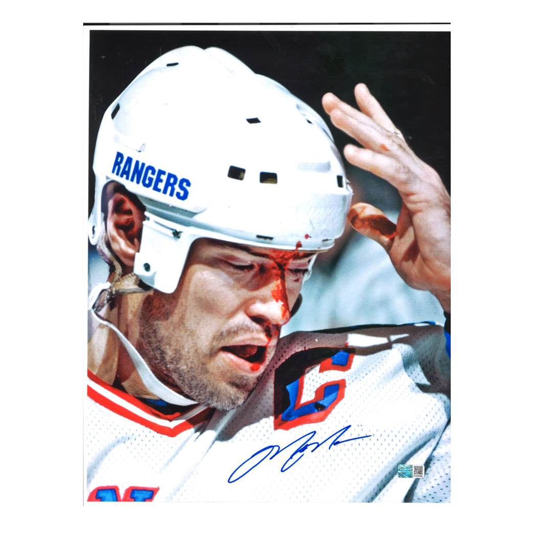 Mark Messier New York Rangers Autographed Signed 11x14 Blood Photograph