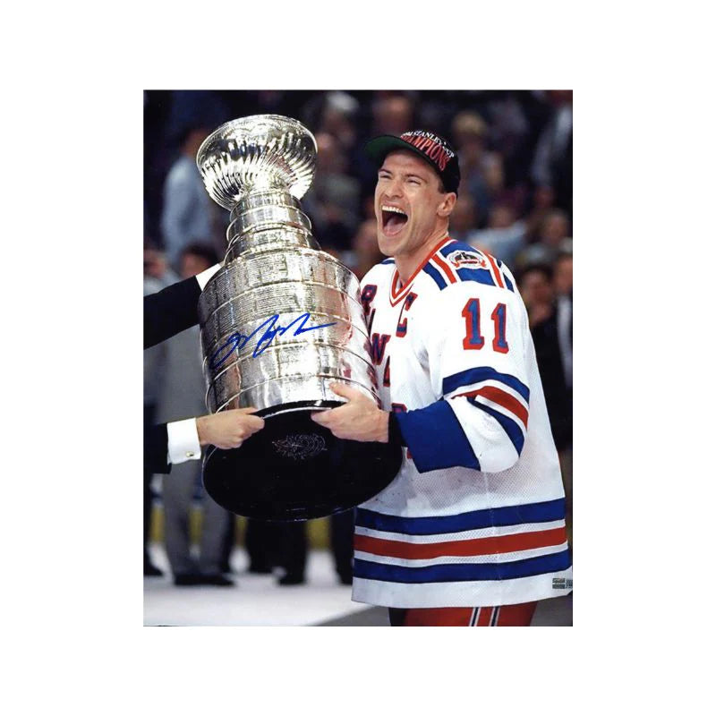 Mark Messier New York Rangers Autographed Holding Cup on Side 16x20 Photograph (CX Auth)