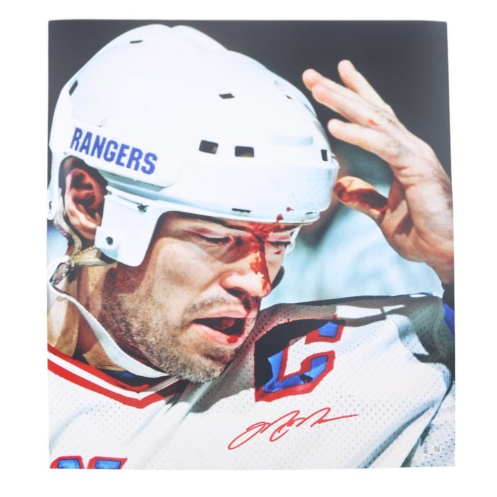 Mark Messier New York Rangers 16x20 Autographed Blood Signed in Red Photo CX Auth