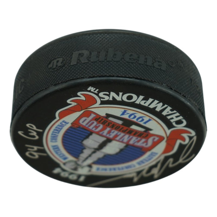 Mark Messier New York Rangers Autographed Inscribed 94 Cup Replica 1994 Stanley Cup Champions Puck CX Auth