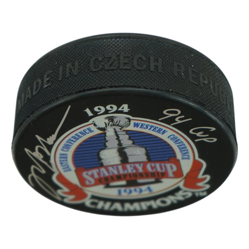 Mark Messier New York Rangers Autographed Inscribed 94 Cup Replica 1994 Stanley Cup Champions Puck CX Auth