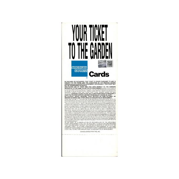 Mark Messier/Mike Richter New York Rangers Dual Signed 1994 NHL Eastern Conference Semi-Finals Full Ticket (CX Auth)