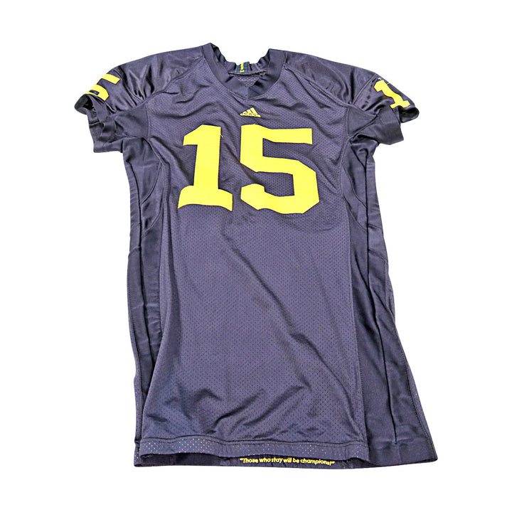 Michigan Wolverines Team Issued 2008 Blue Jersey #15 Jersey (Size: 46) 