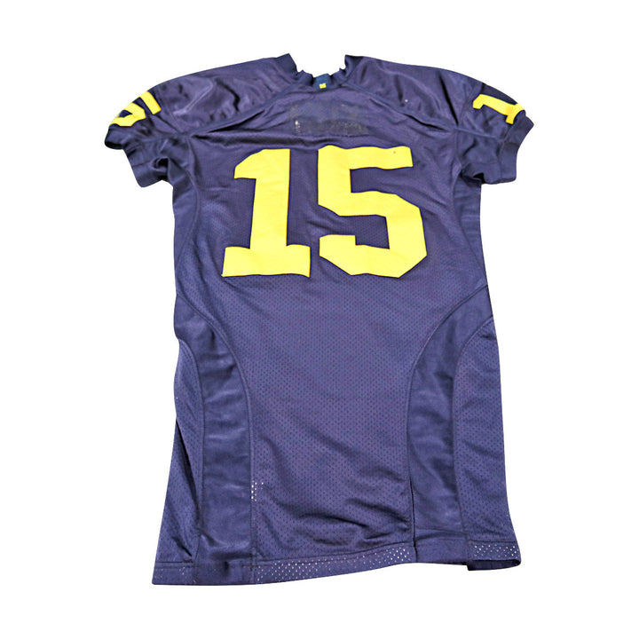 Michigan Wolverines Team Issued 2008 Blue Jersey #15 Jersey (Size: 46) 