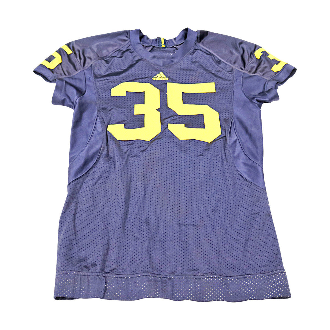 Michigan Wolverines Team Issued 2008 Blue Jersey #35 Jersey (Size: 44) 