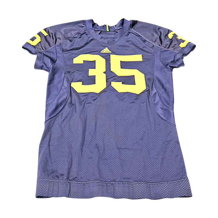 Michigan Wolverines Team Issued 2008 Blue Jersey #35 Jersey (Size: 44) 