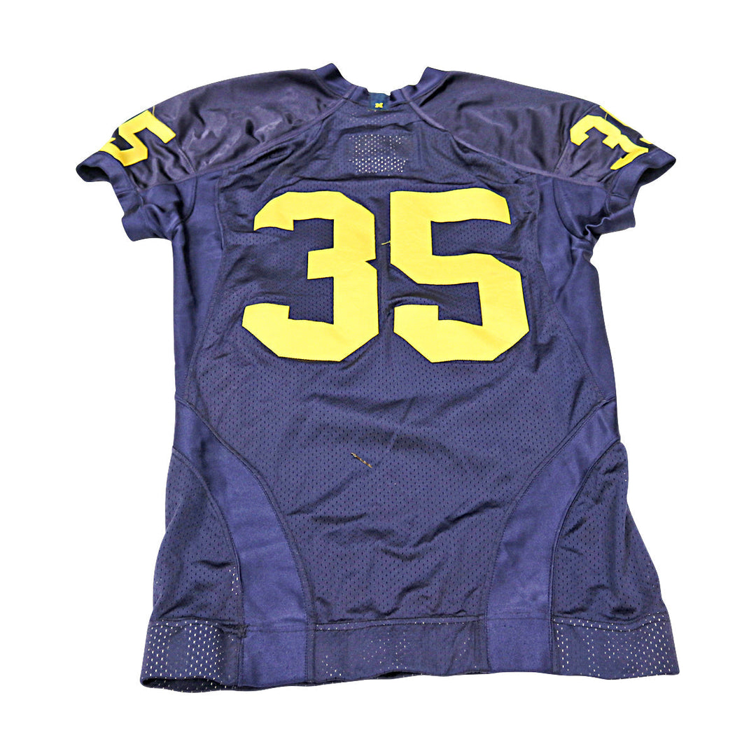 Michigan Wolverines Team Issued 2008 Blue Jersey #35 Jersey (Size: 44) 