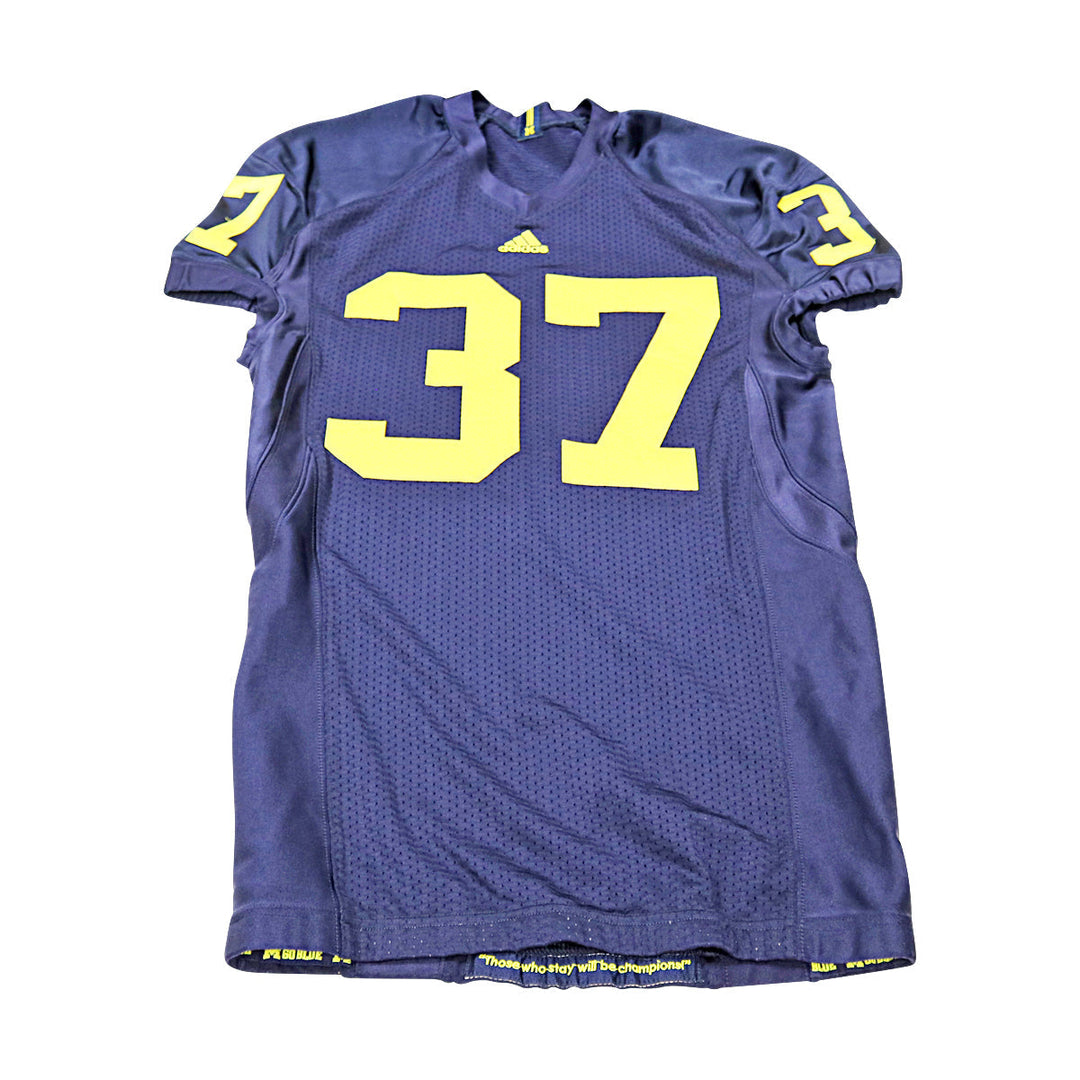 Michigan Wolverines Team Issued 2008 Blue Jersey #37 Jersey (Size: 44) 