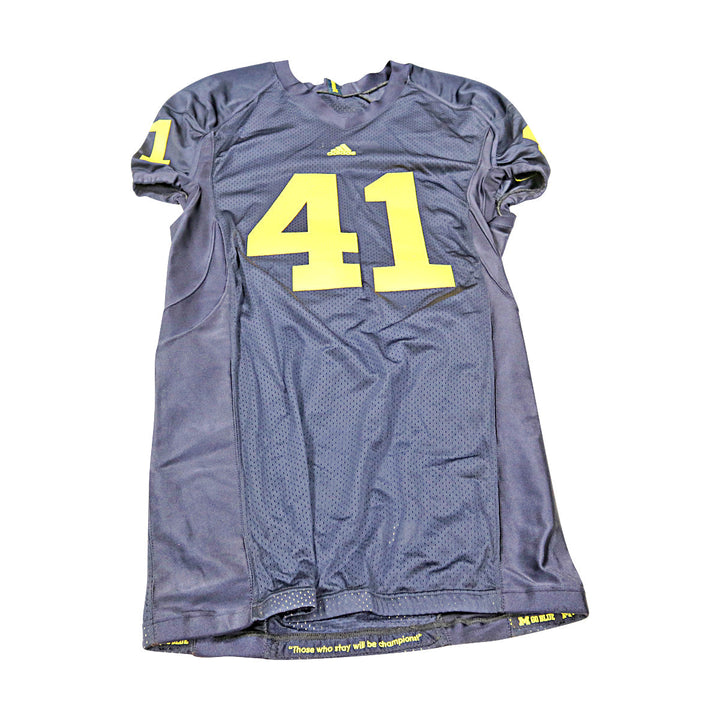 Michigan Wolverines Team Issued 2008 Blue Jersey #41 Jersey (Size: 46) 