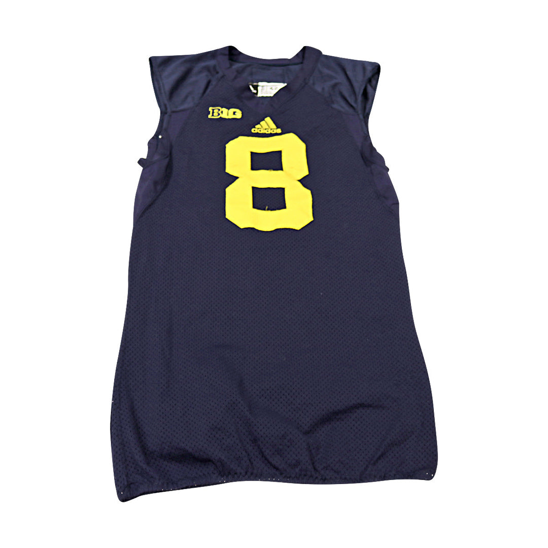 Michigan Wolverines Team Issued 2012 Blue Jersey #8 Jersey (Size: 42) 