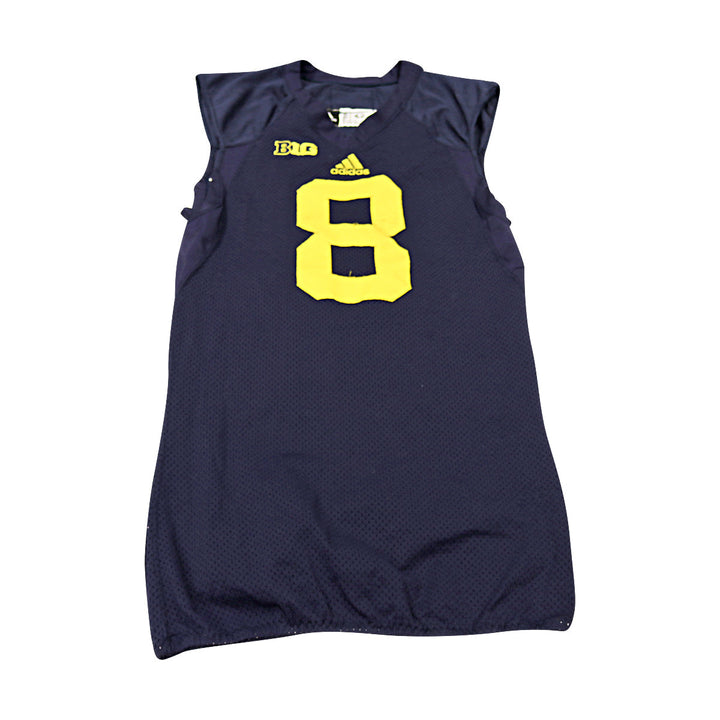Michigan Wolverines Team Issued 2012 Blue Jersey #8 Jersey (Size: 42) 