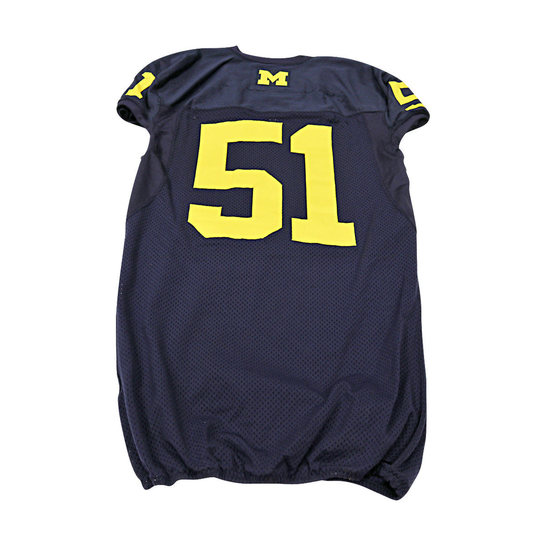 Michigan Wolverines Team Issued 2012 Blue Jersey #51 Jersey (Size: 46) 