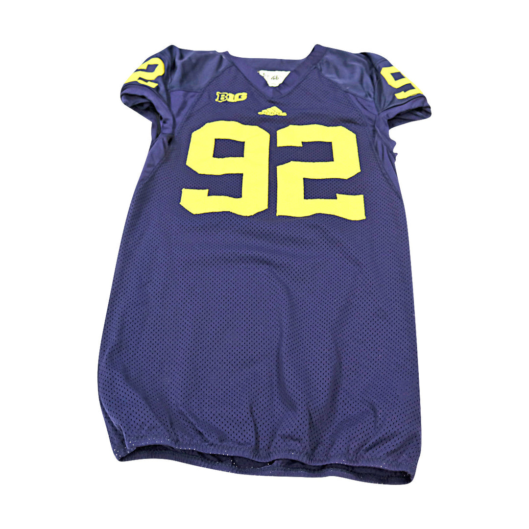 Michigan Wolverines Team Issued 2012 Blue Jersey #92 Jersey (Size: 46) 