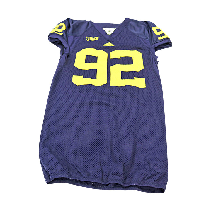 Michigan Wolverines Team Issued 2012 Blue Jersey #92 Jersey (Size: 46) 