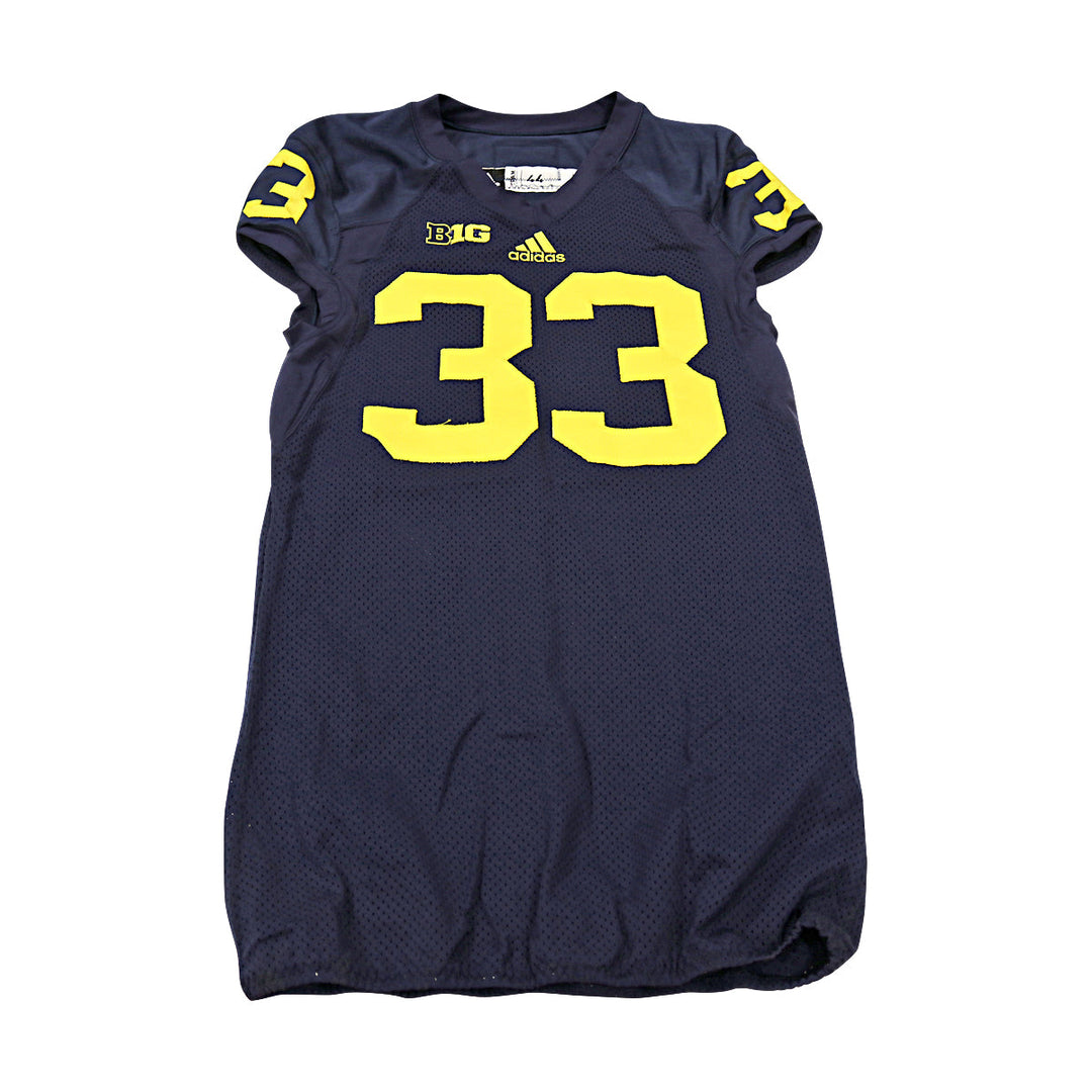 Michigan Wolverines Team Issued 2012 Blue Jersey #33 Jersey (Size: 44) 
