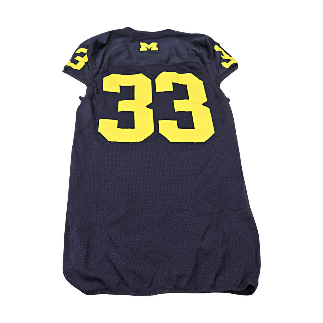 Michigan Wolverines Team Issued 2012 Blue Jersey #33 Jersey (Size: 44) 