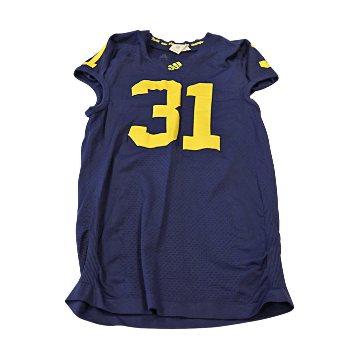 Jared Van Slyke Michigan Wolverines Team Issued 2011 Blue Alternate Jersey #31 Jersey (Size: 3AC) 