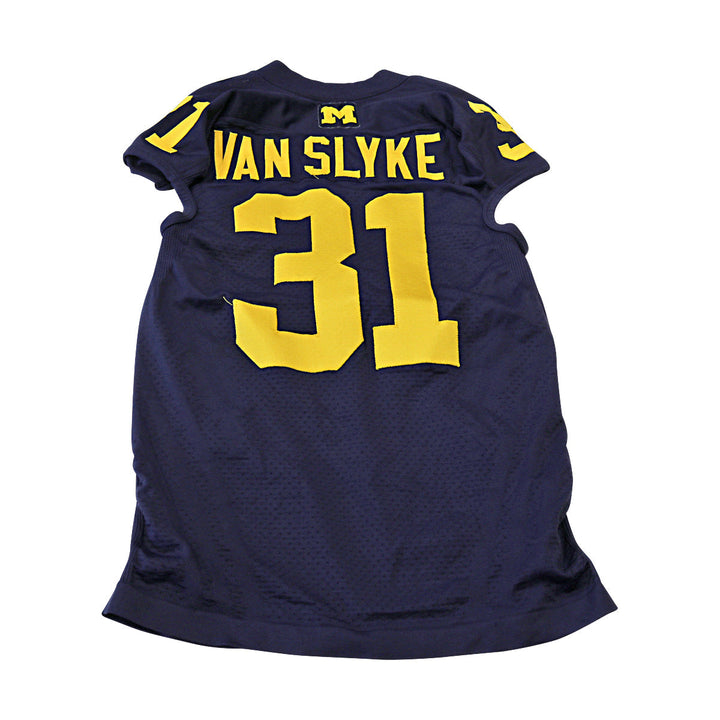 Jared Van Slyke Michigan Wolverines Team Issued 2011 Blue Alternate Jersey #31 Jersey (Size: 3AC) 