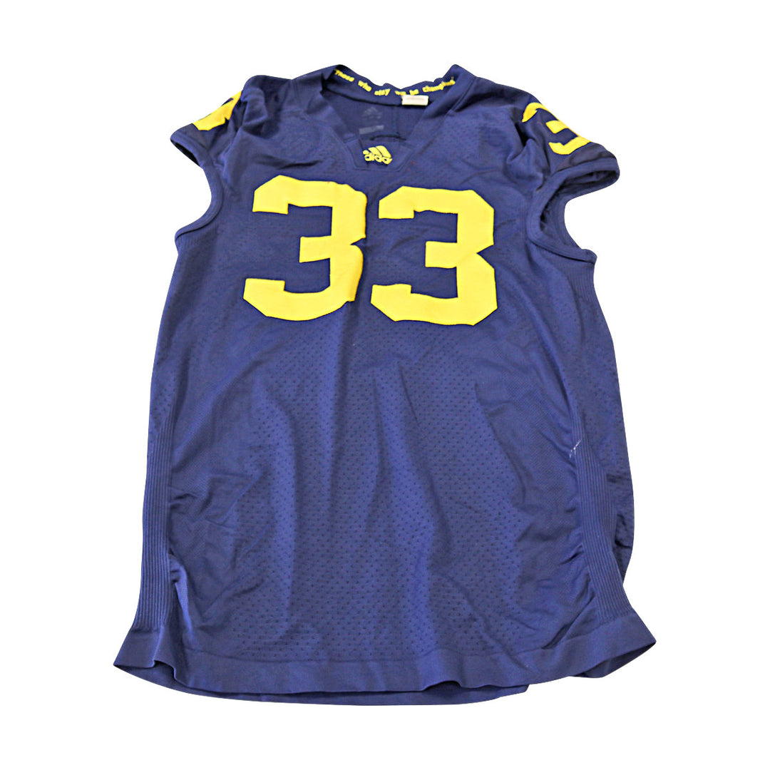 Michigan Wolverines Team Issued 2011 Blue Alternate Jersey #33 Jersey (Size: 4AC) 