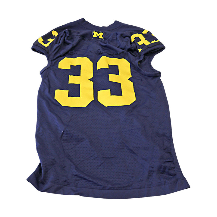 Michigan Wolverines Team Issued 2011 Blue Alternate Jersey #33 Jersey (Size: 4AC) 