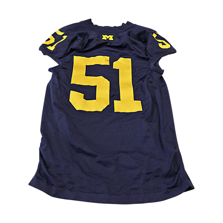 Michigan Wolverines Team Issued 2011 Blue Alternate Jersey #51 Jersey (Size: 4AC) 