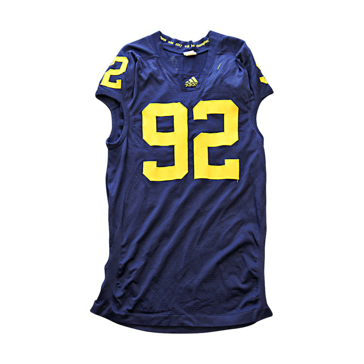 Michigan Wolverines Team Issued 2011 Blue Alternate Jersey #92 Jersey (Size: 4AC) 