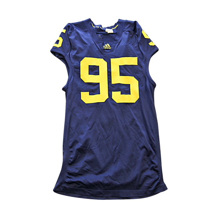 Michigan Wolverines Team Issued 2011 Blue Alternate Jersey #95 Jersey (Size: 5AC) 