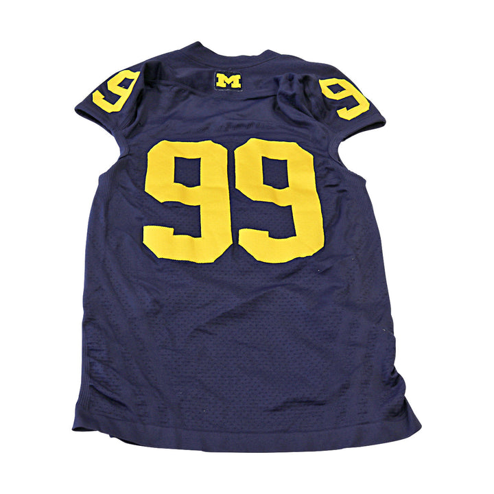 Michigan Wolverines Team Issued 2011 Blue Alternate Jersey #99 Jersey (Size: 3AC) 