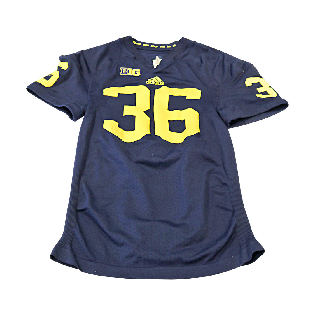 Michigan Wolverines Team Issued 2012 Blue Alternate Jersey #36 Jersey (Size: XL) 