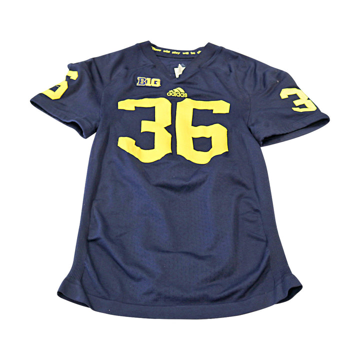Michigan Wolverines Team Issued 2012 Blue Alternate Jersey #36 Jersey (Size: XL) 
