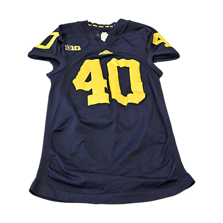 Michigan Wolverines Team Issued 2012 Blue Alternate Jersey #40 Jersey (Size: XL) 