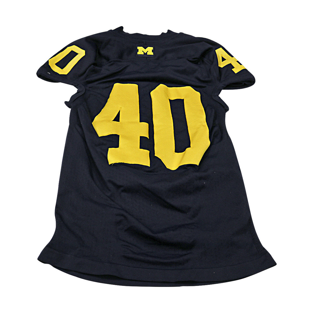 Michigan Wolverines Team Issued 2012 Blue Alternate Jersey #40 Jersey (Size: XL) 