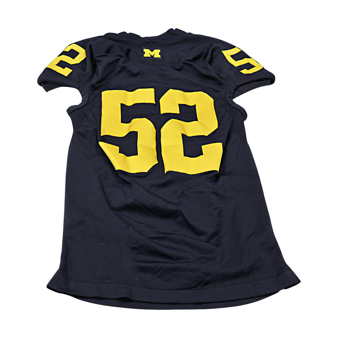 Michigan Wolverines Team Issued 2012 Blue Alternate Jersey #52 Jersey (Size: XL) 