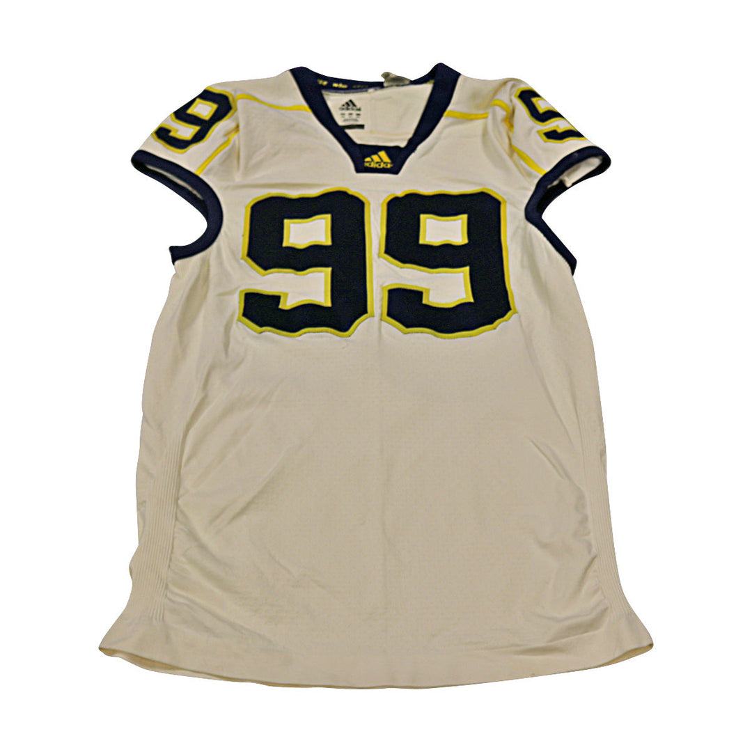 Michigan Wolverines Team Issued 2012 Cream Alternate Jersey #99 Jersey (Size: 3AC) 