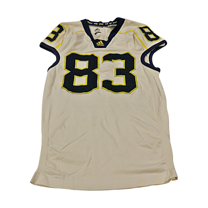 Michigan Wolverines Team Issued 2012 Cream Alternate Jersey #83 Jersey (Size: 3AC) 