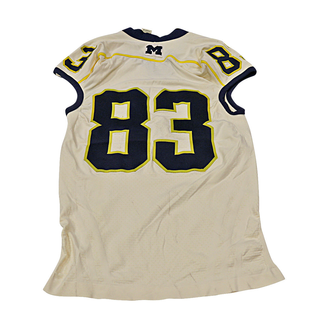 Michigan Wolverines Team Issued 2012 Cream Alternate Jersey #83 Jersey (Size: 3AC) 