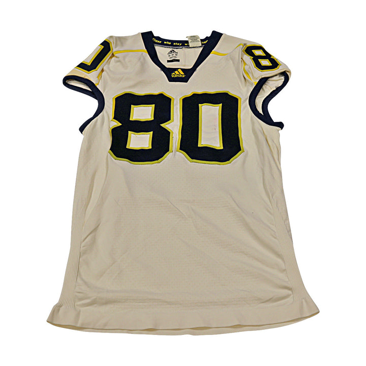Michigan Wolverines Team Issued 2012 Cream Alternate Jersey #80 Jersey (Size: 3AC) 