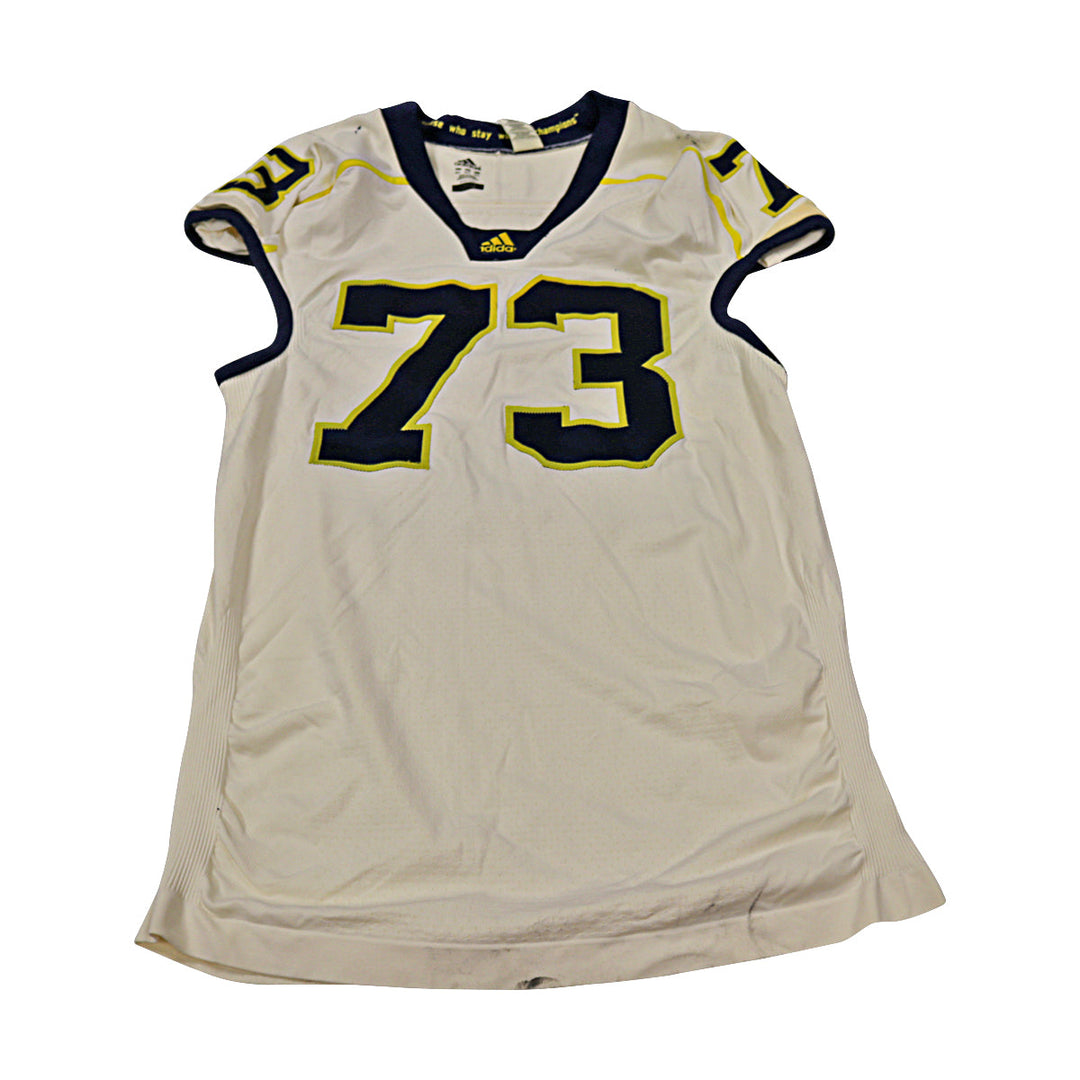 William Campbell Michigan Wolverines Team Issued 2012 Cream Alternate Jersey #73 Jersey (Size: 5AC) 