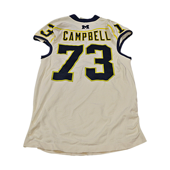 William Campbell Michigan Wolverines Team Issued 2012 Cream Alternate Jersey #73 Jersey (Size: 5AC) 