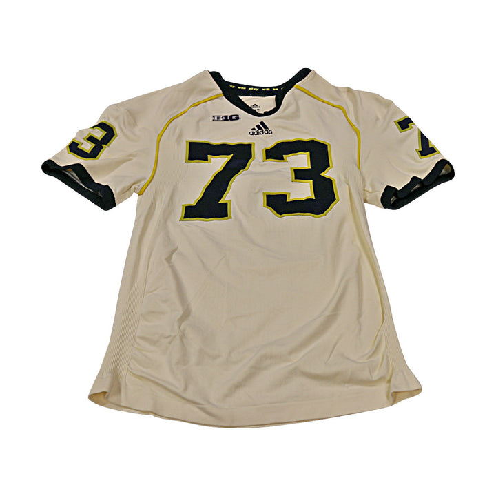 William Campbell Michigan Wolverines Team Issued 2012 Cream Alternate Jersey #73 Jersey (Size: 3XL) 