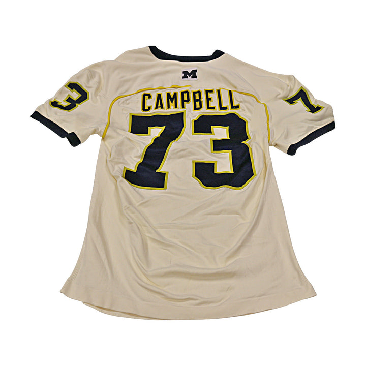 William Campbell Michigan Wolverines Team Issued 2012 Cream Alternate Jersey #73 Jersey (Size: 3XL) 