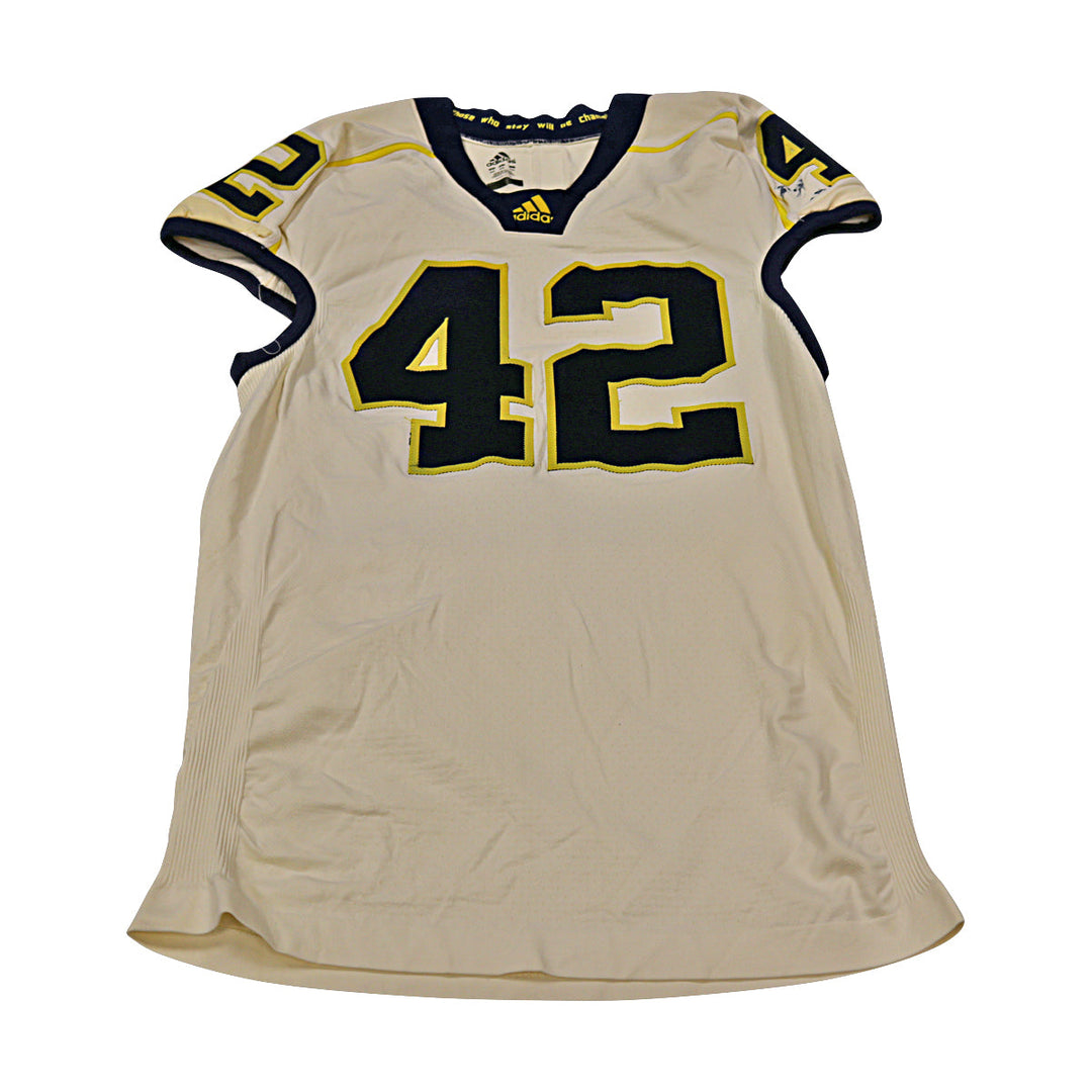 Michigan Wolverines Team Issued 2012 Cream Alternate Jersey #49 Jersey (Size: 4AC) 