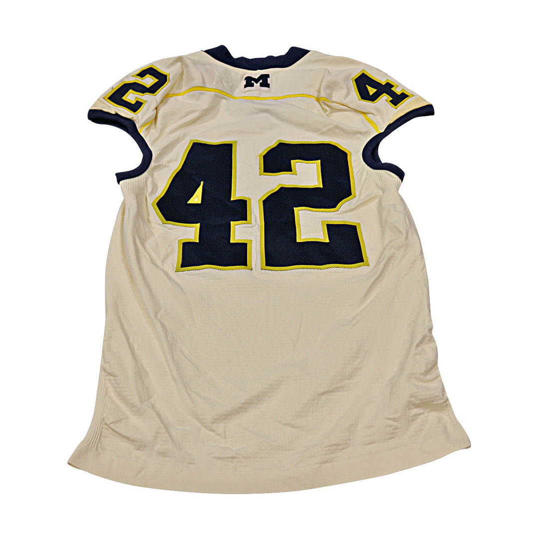 Michigan Wolverines Team Issued 2012 Cream Alternate Jersey #49 Jersey (Size: 4AC) 