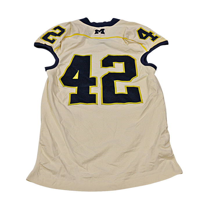 Michigan Wolverines Team Issued 2012 Cream Alternate Jersey #49 Jersey (Size: 4AC) 