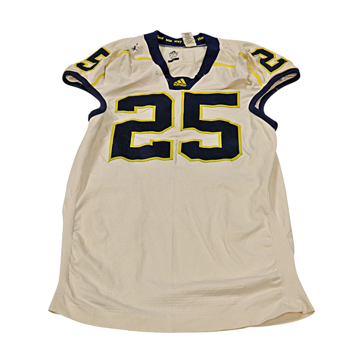 Michigan Wolverines Team Issued 2012 Cream Alternate Jersey #25 Jersey (Size: 4AC) 