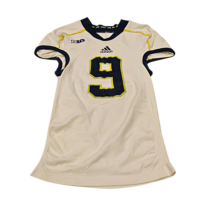 Michigan Wolverines Team Issued 2012 Cream Alternate Jersey #9 Jersey (Size: L) 