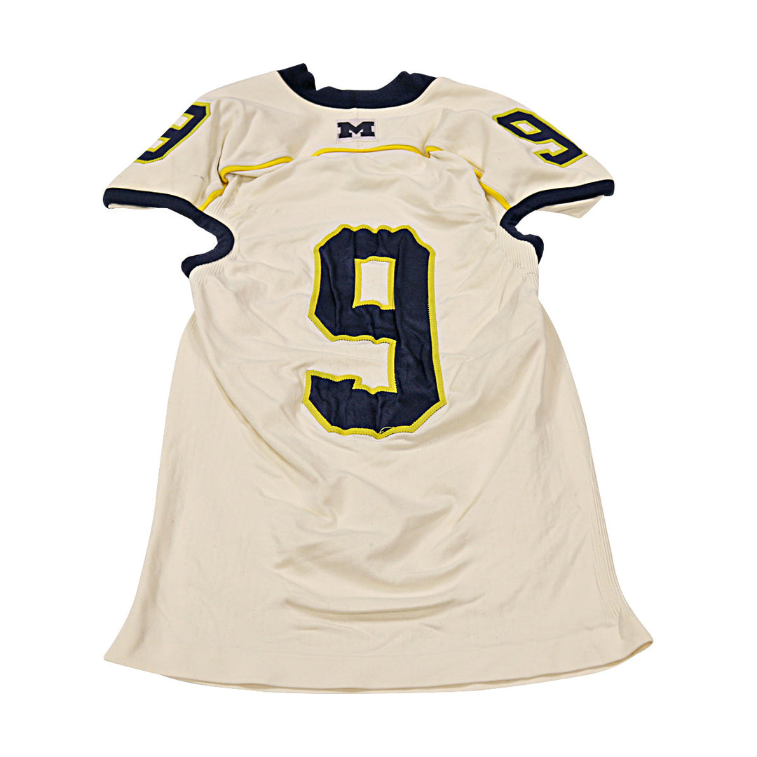 Michigan Wolverines Team Issued 2012 Cream Alternate Jersey #9 Jersey (Size: L) 