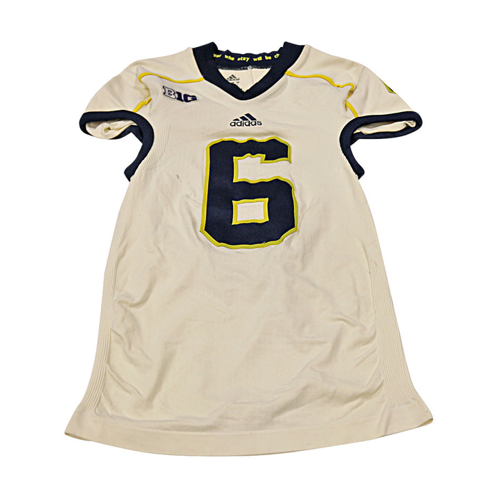Michigan Wolverines Team Issued 2012 Cream Alternate Jersey #6 Jersey (Size: L) 