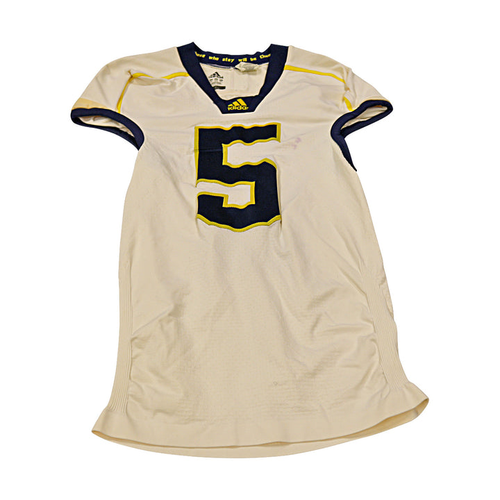 Michigan Wolverines Team Issued 2012 Cream Alternate Jersey #5 Jersey (Size: 2AC) 