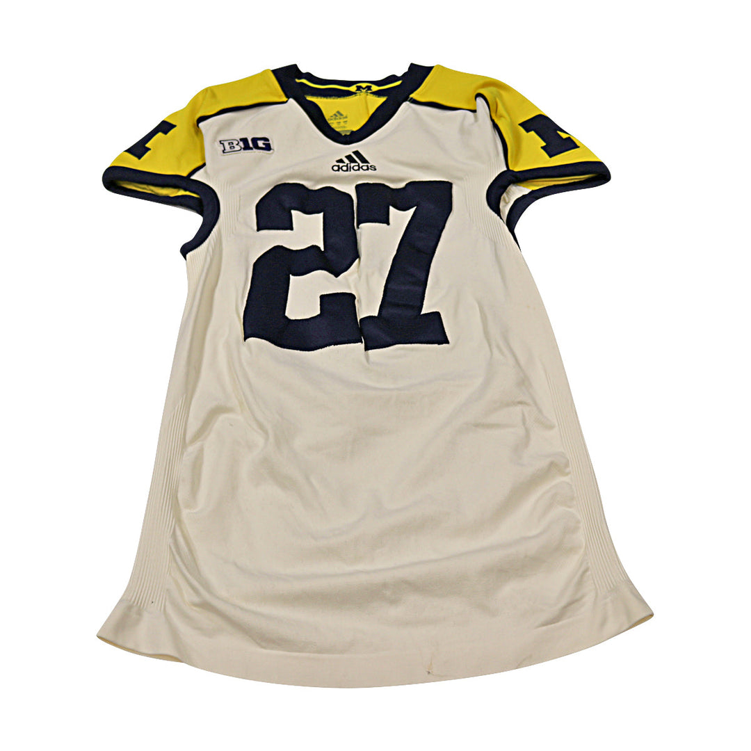 Michigan Wolverines Team Issued 2012 U-M Yellow Alternate Jersey #27 Jersey (Size: XL) 